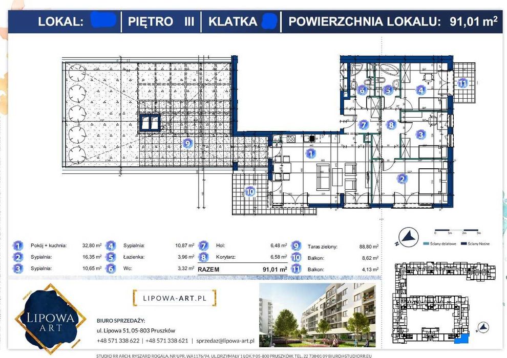 Mieszkanie 91,6m2 z tarasem 89m2 | Komórka | Garaż
