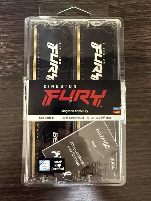 DDR4 32GB (2x16GB) 3200 MHz Fury Beast Black Kingston Fury