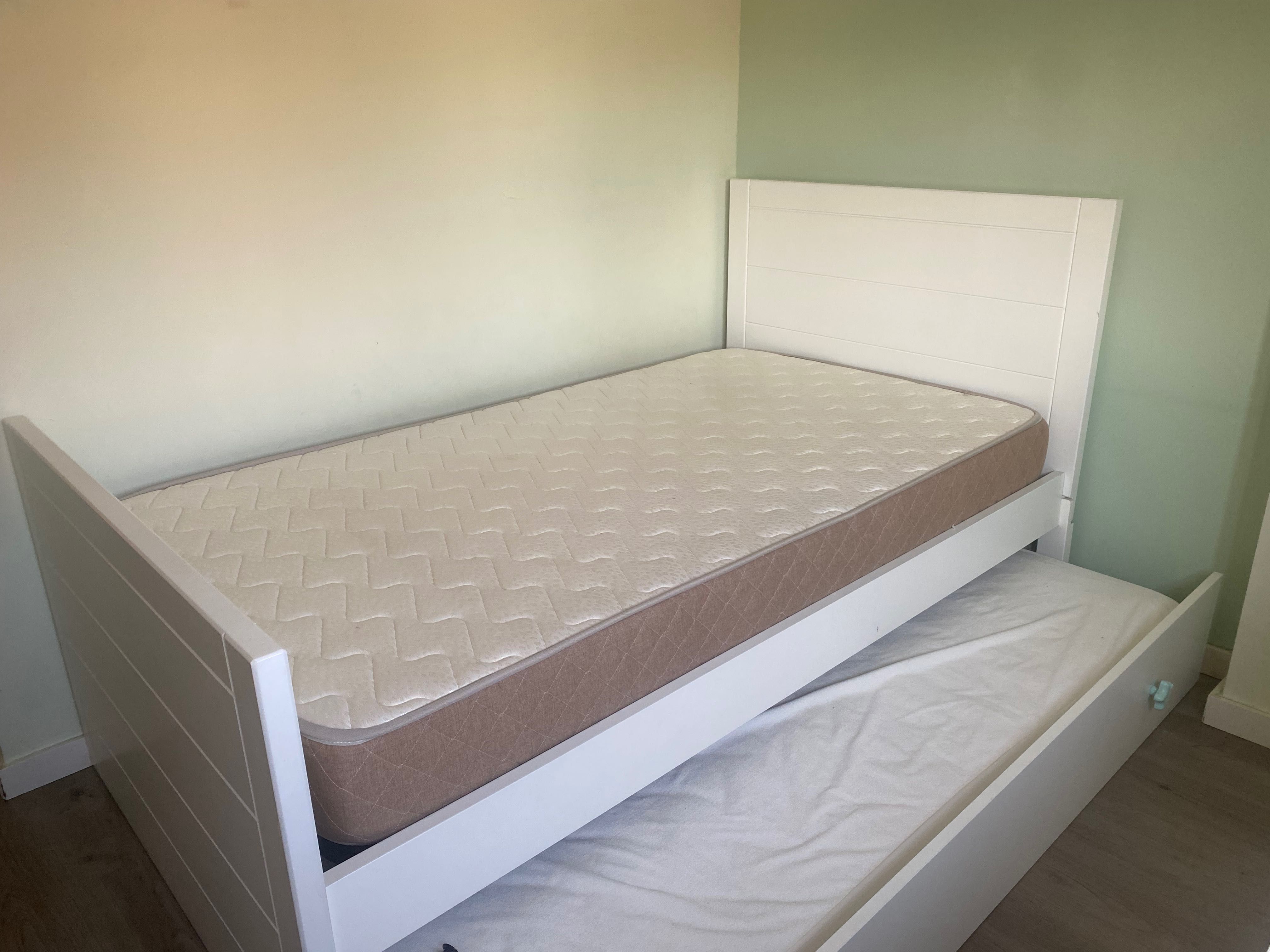 Cama Jovem Dupla em Branco Lacado