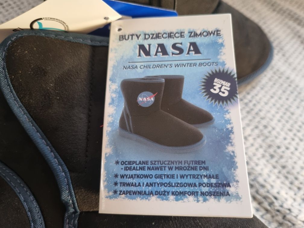 Buty zimowe ocieplane NASA typu Emu NOWE r35 lub r34