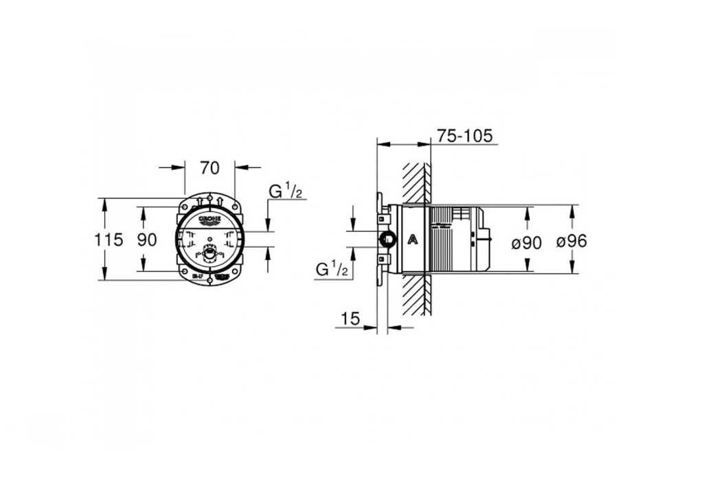 Grohe Rainshower Element Podtynkowy Uniwersalny 12"