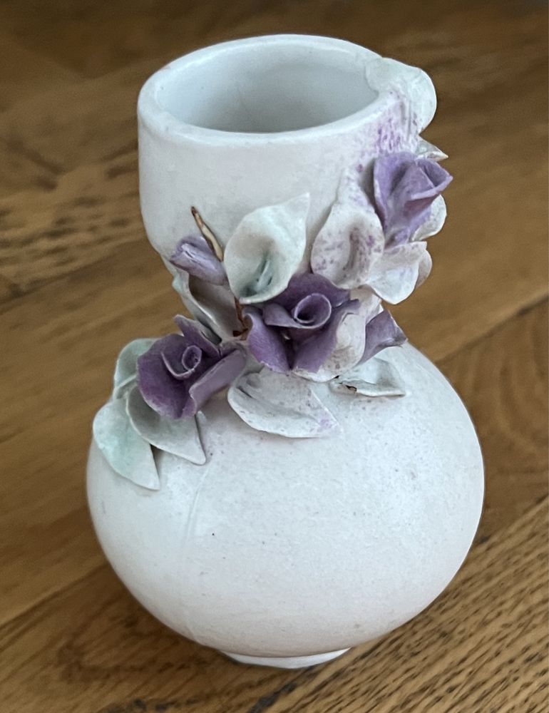 Винтажная раритетная ваза / вазочка миниатюрная с цветами