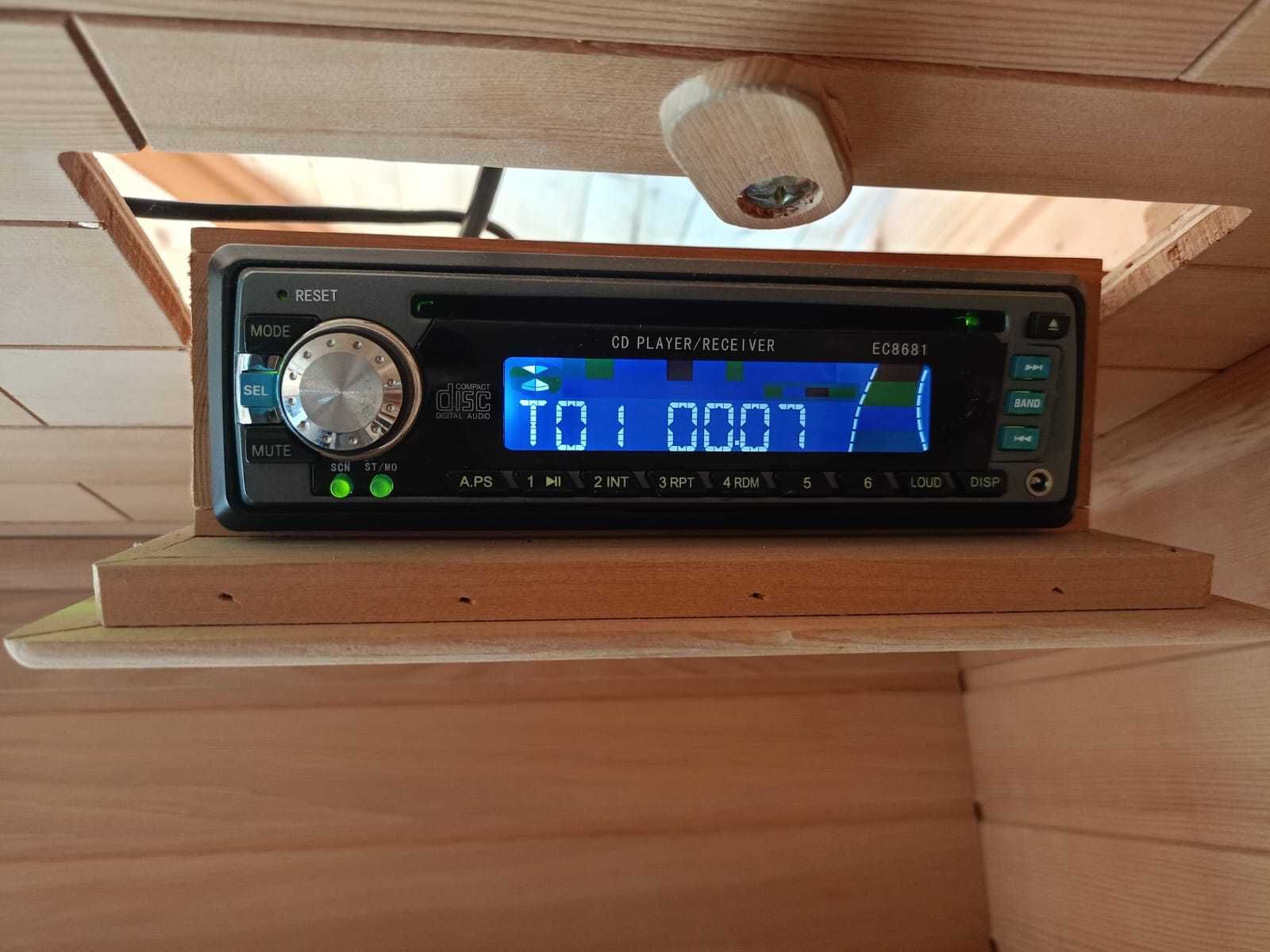 Sauna kabina infrared podczerwień szklana ze szkłą radio LED panele