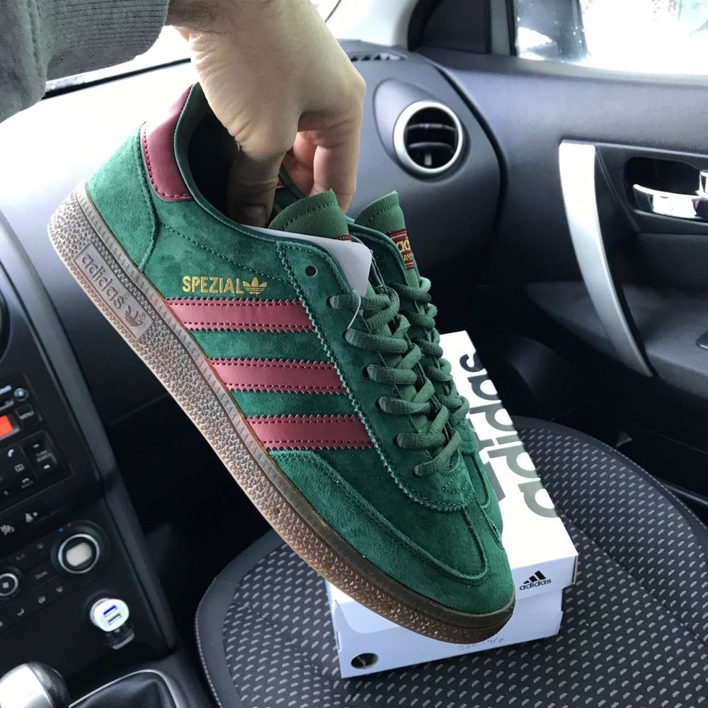 Чоловічі кросівки адідас спезиал зелені Adidas Spezial Green Red