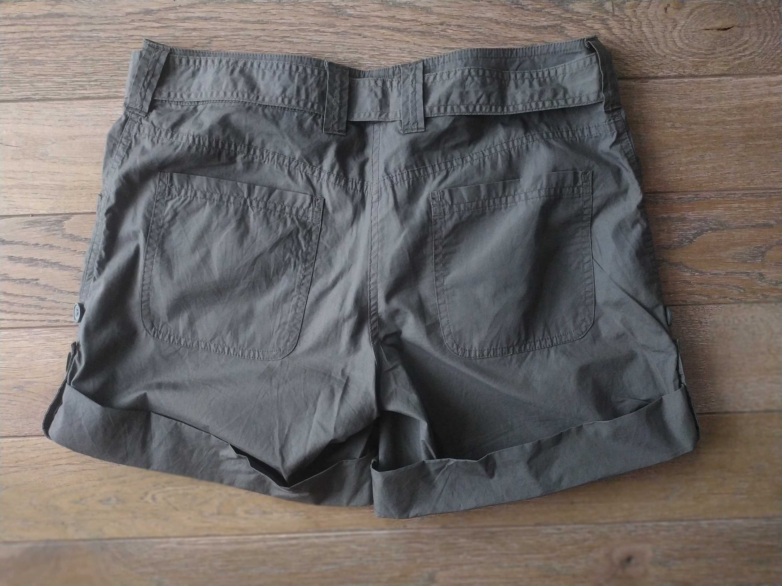 Fajne krótkie spodenki zielone khaki S 36 H&M