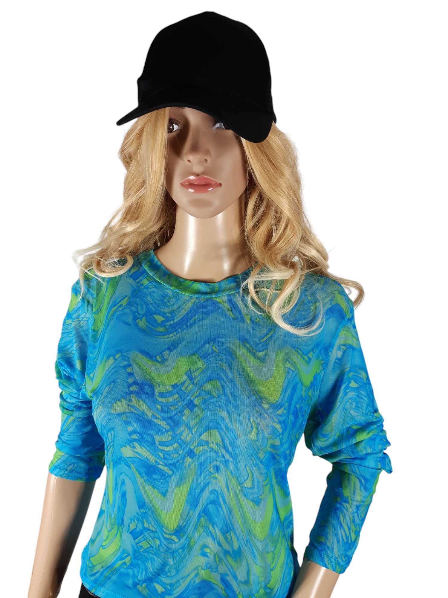 Nowa niebieska bluzka damska mgiełka 40,L/42,XL PrettyLittleThing wzór