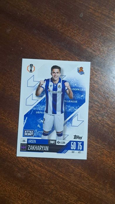Cartas da coleção Match Attax da Topps 2024/2025 Arsen Zakharyan