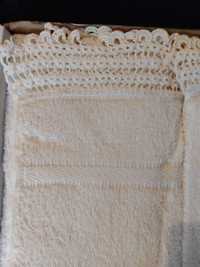 Conjunto Toalhas de banho brancas com renda/crochet feito à mão