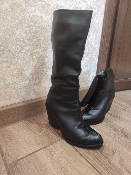 Сапоги, ботінки , зимове шкіряне жіноче взуття, казаки , ботфорди