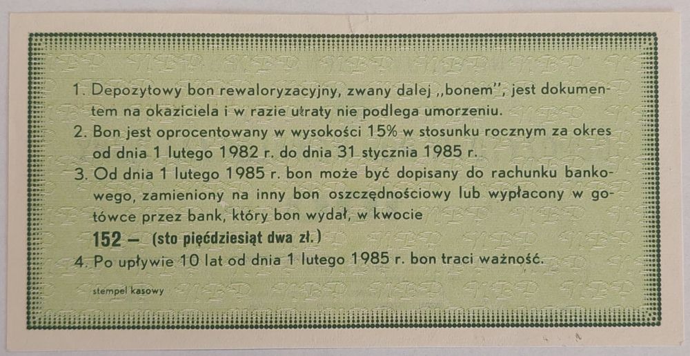 Premiowy Bon Oszczędnościowy 100 zł 1982 r. PRL