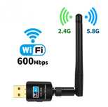 Antena Wifi Adapter 5.8GHz+2.4GHz USB 600Mbps