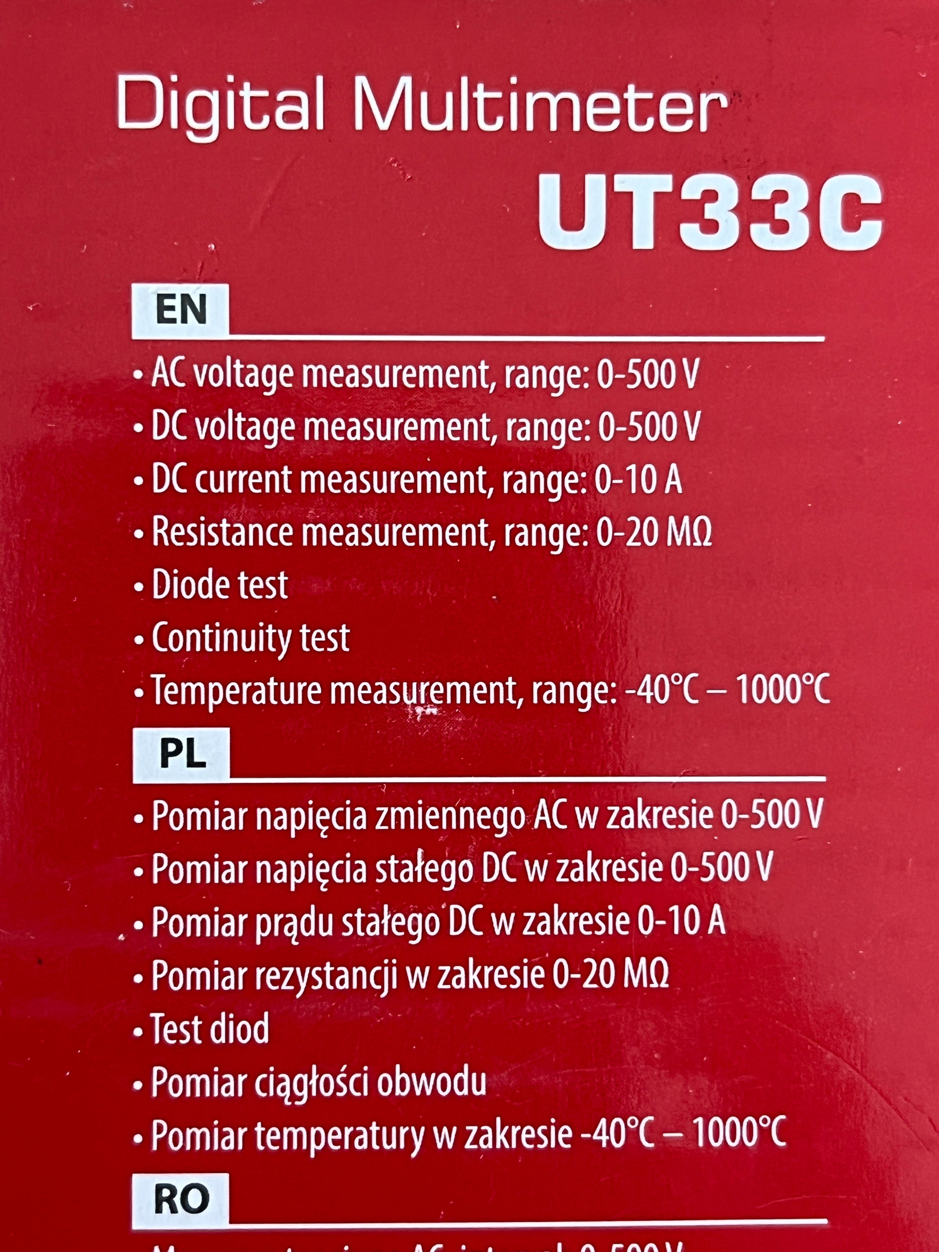 Multimetr ręczny miernik UNI-T UT33C jak NOWY
