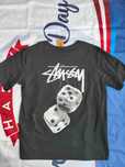 Stussy Męska Czarna Koszulka z Nadrukiem L