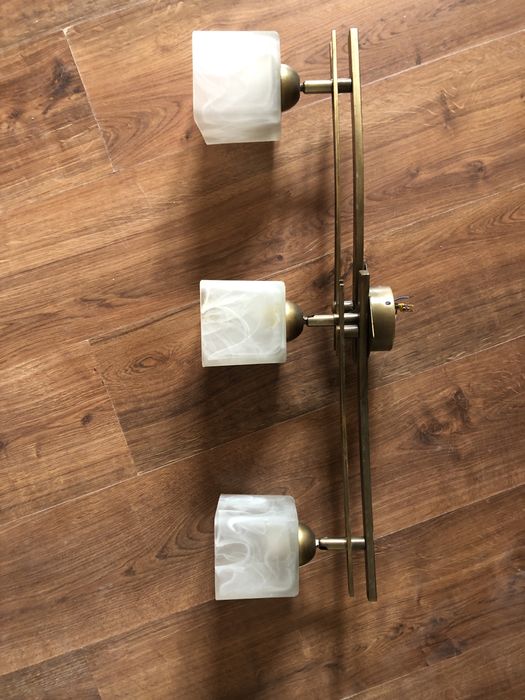 Lampa sufitowa wisząca stare złoto 3-punktowa