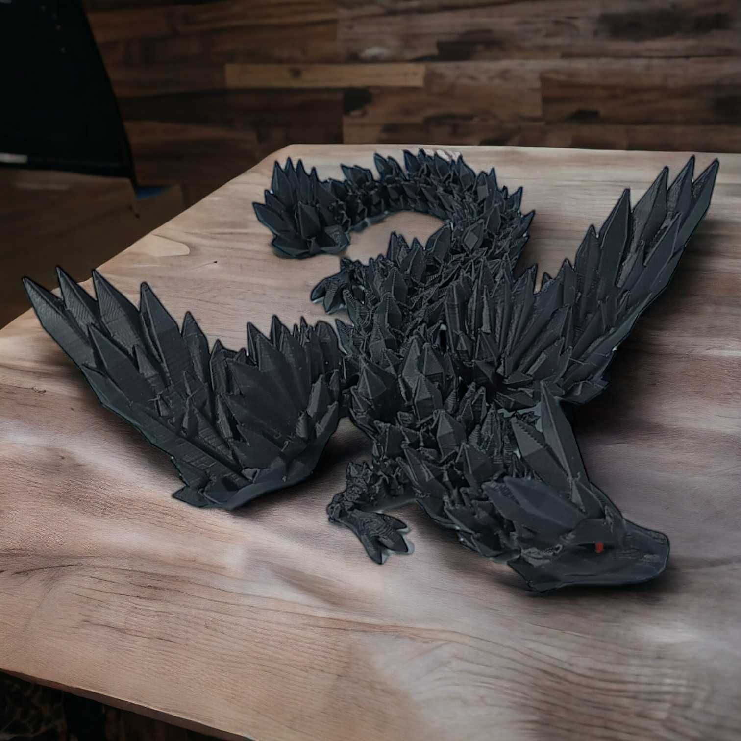 Kryształowy Smok ze Skrzydłami Mini, 23cm, Figurka Przegubowa,19A4S