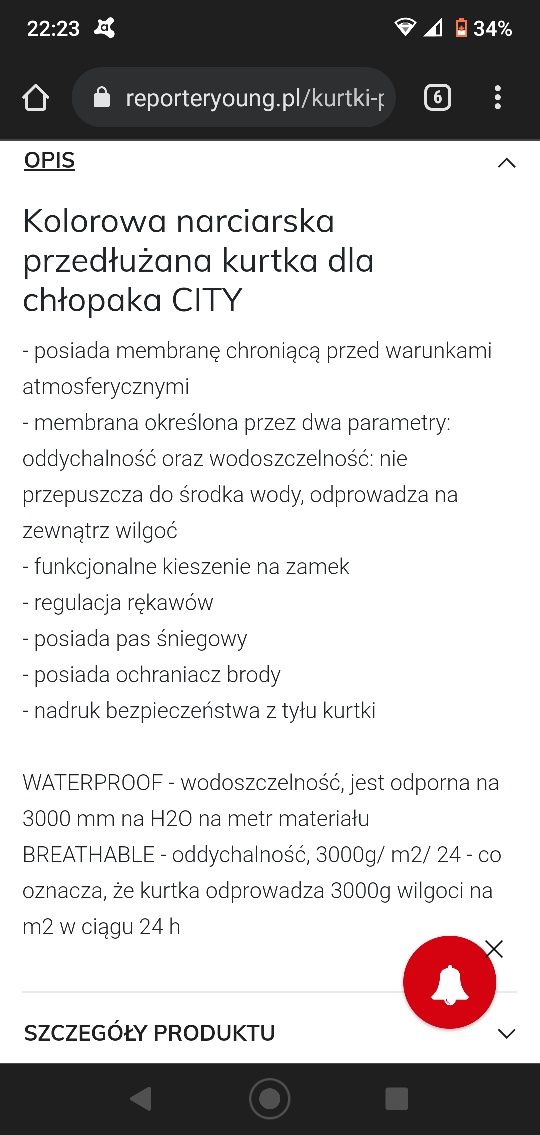 Kurtka narciarska 170cm , chłopięca