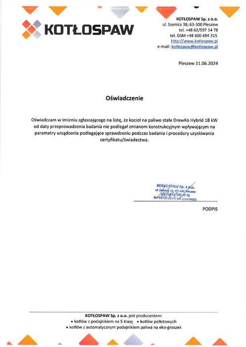 Kotłospaw DrewKo Hybrid 18kw (drewno/pellet) - cena z montażem