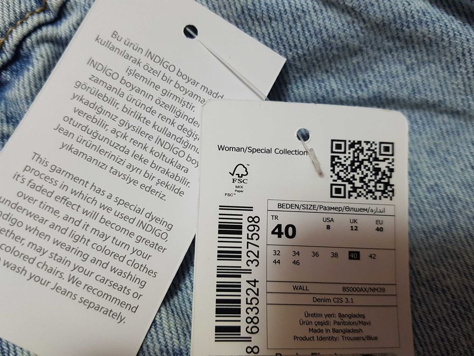 Модные, классные джинсы DeFacto Paperbag High Rise 40 и 46 р-р