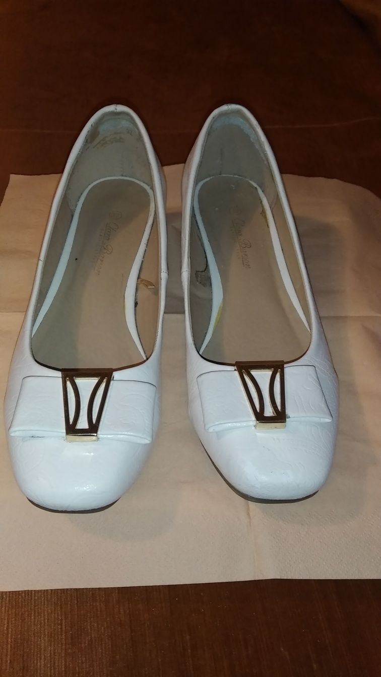 Buty komunijne, czółenka białe rozmiar37