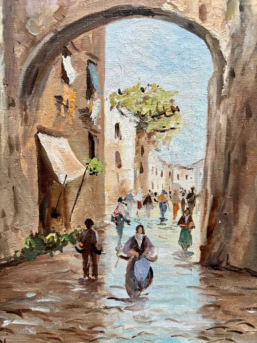 Obraz olejny na płótnie, J. Moriani, poł. XX wieku