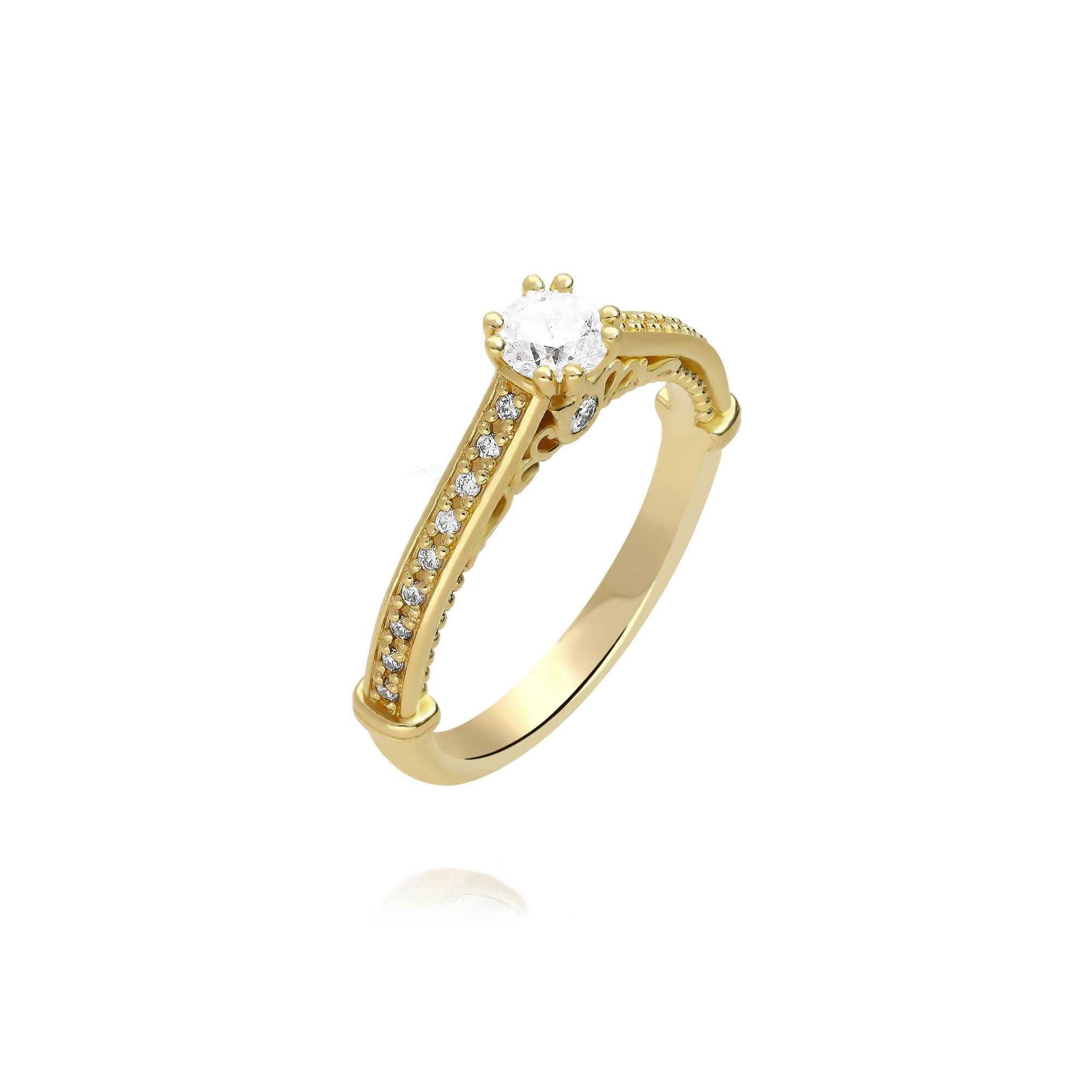 Złoty Pierścionek pr.585 brylanty 0.48ct RSTB30