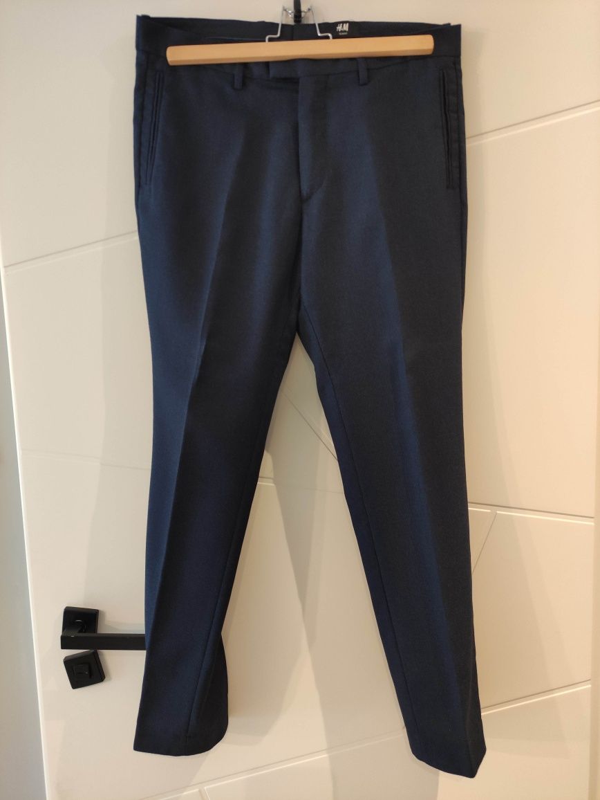 Garnitur 2-częściowy H&M Slim Fit granatowy