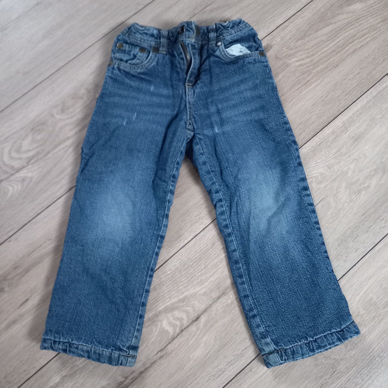 SPODNIE OCIEPLANE JEANSOWE 98/104 na polarze jeansy