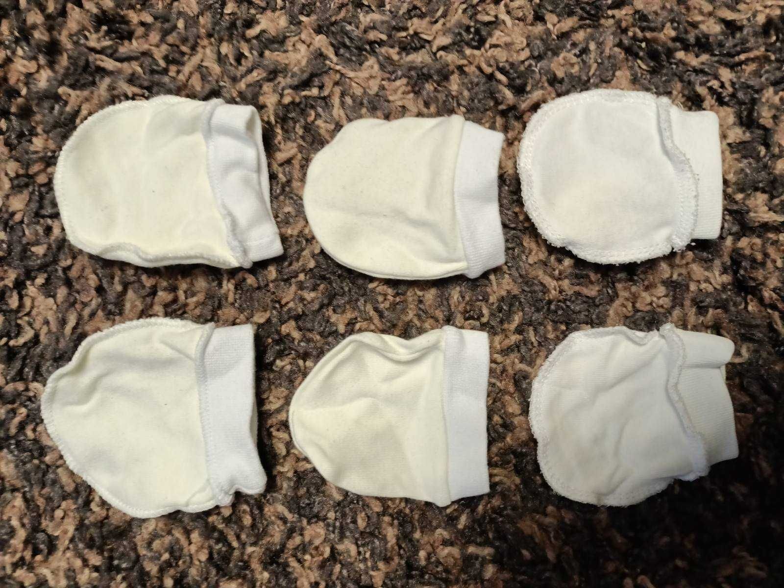 Рукавички, царапки для новорожденных, 0-6 м., байка, 4 пары