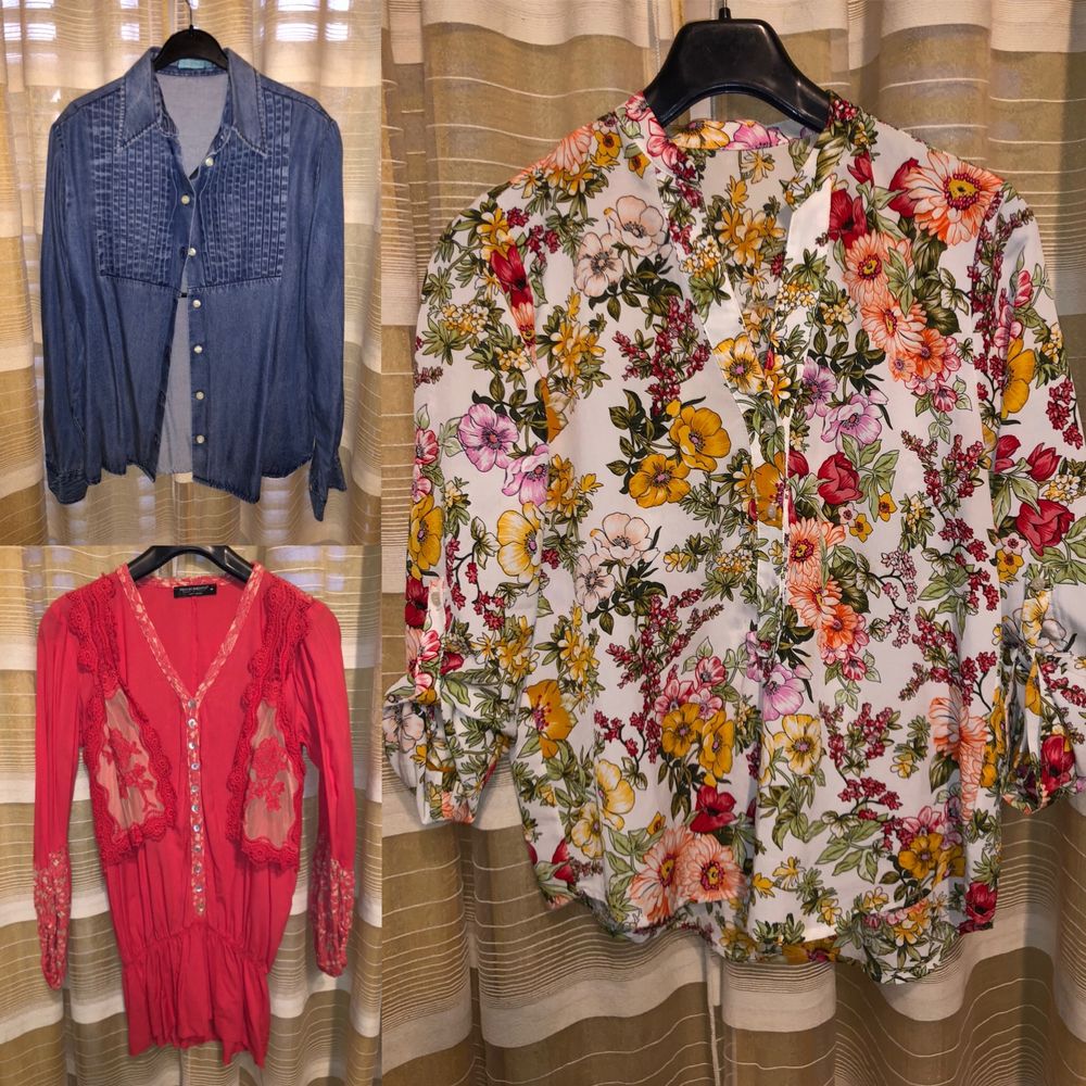 Blusa flores / Blusa+Colete / Camisa Ganga