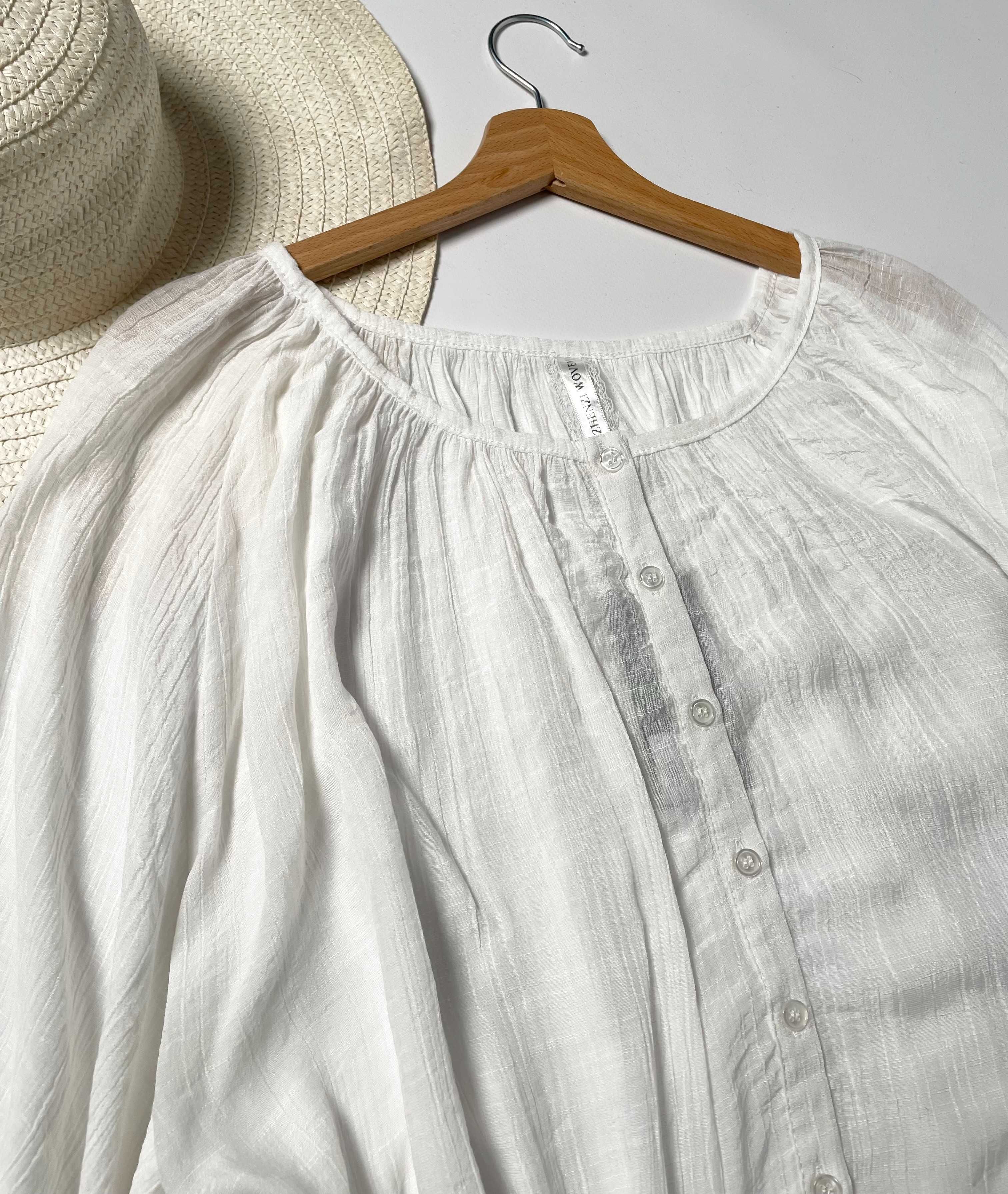 Nowa damska koszula biała z wiskozy Zhenzi Woman M(38)