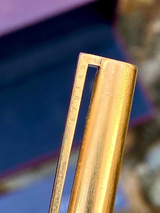 Caneta ST Dupont Esferográfica Em Prata Sólida 925 Banhada a Ouro