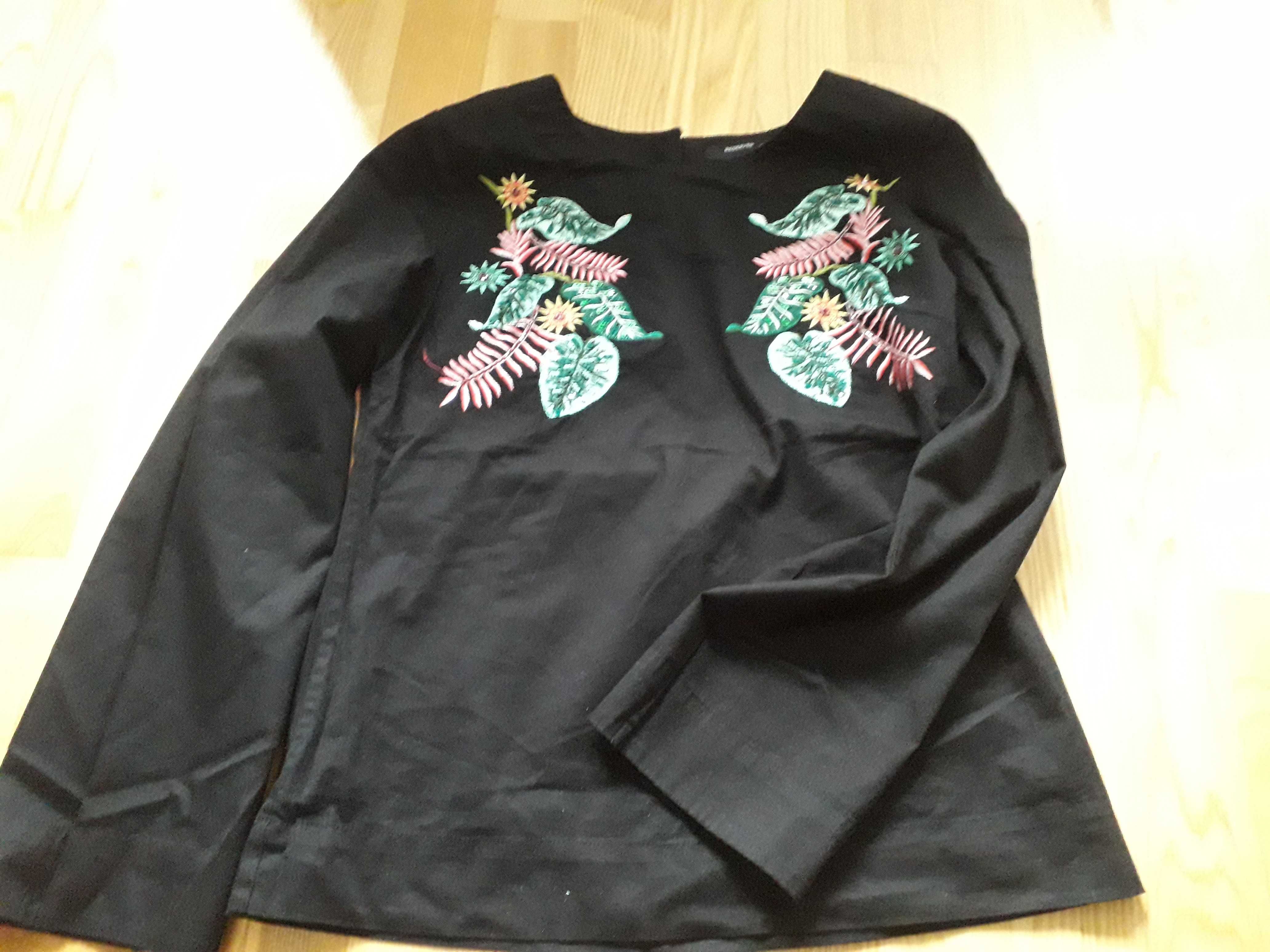 Nowa bluzka czarna z kolorowym haftem Reserved roz.34