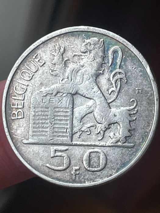 moeda em prata 50 fr Bélgica 1949