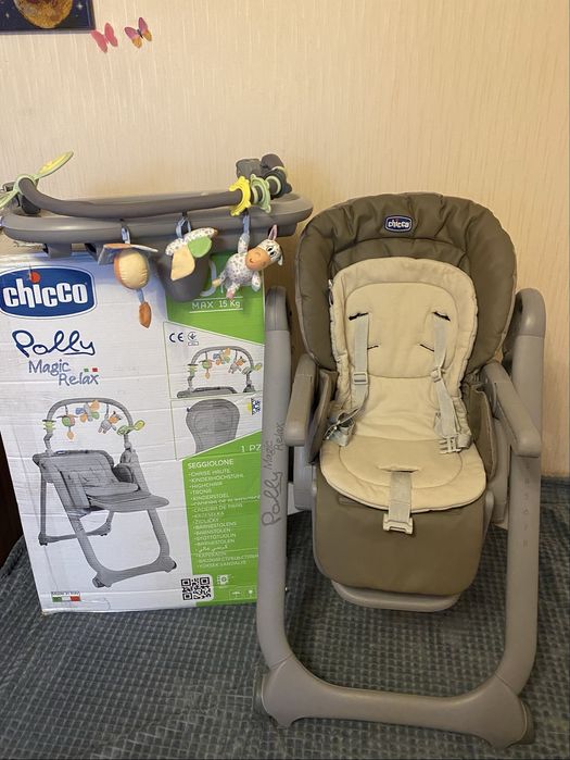 Стільчик для годування chicco polly magic 0 +