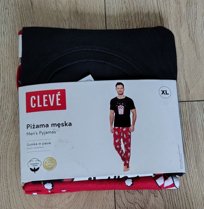 Piżama męska krótki rękaw popcorn XL nowa