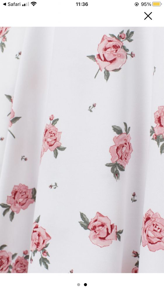 Biała sukienka w róże kwiaty na ramiączkach odkryte ramiona H&M XS/S