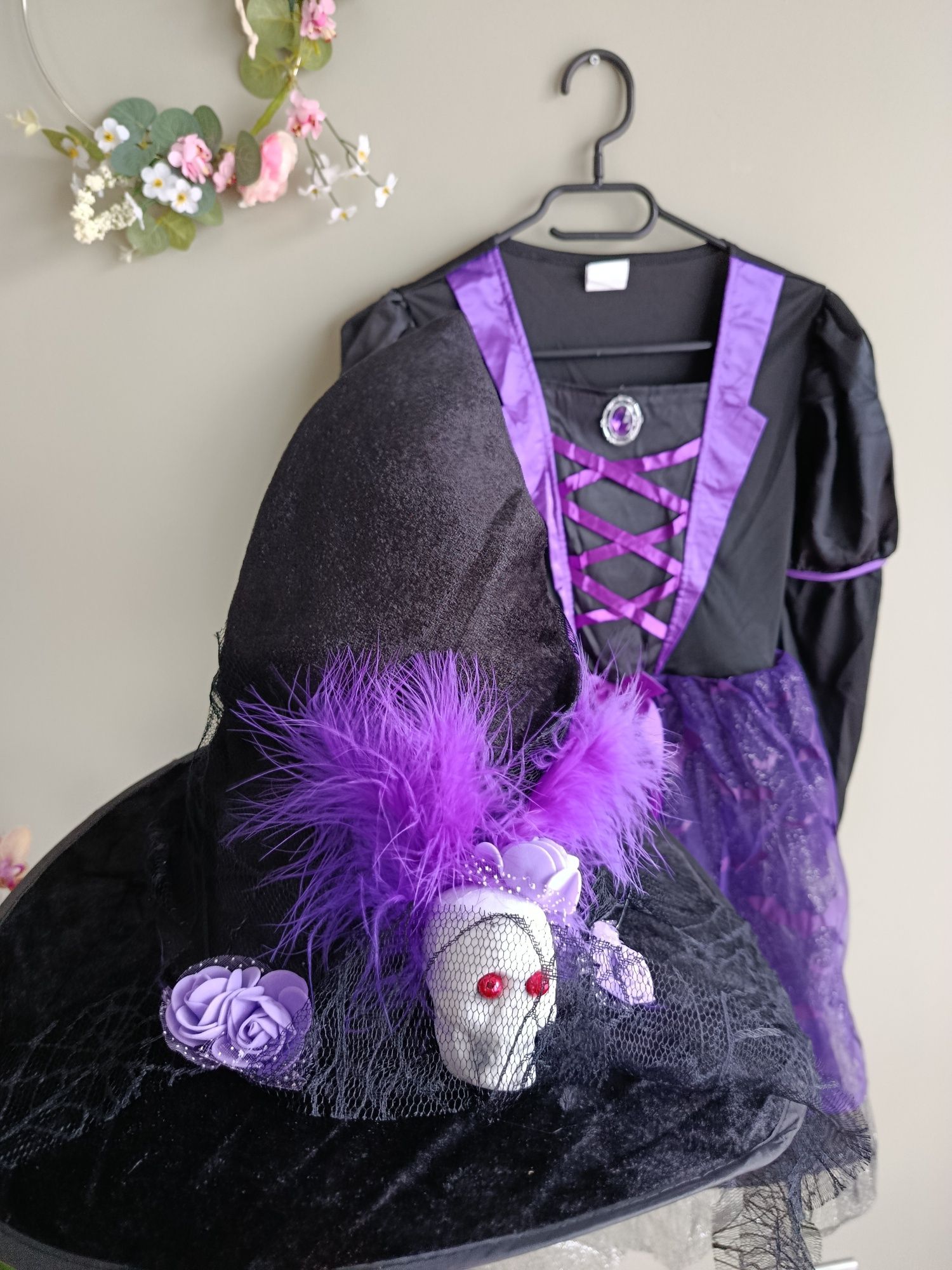 Przebranie halloween sukienka wiedźma 140/146