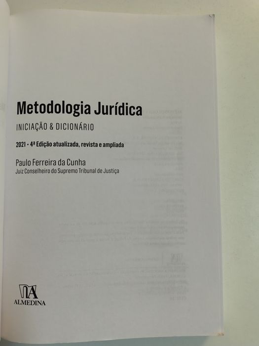 Metodologia Jurídica, de Paulo Ferreira da Cunha