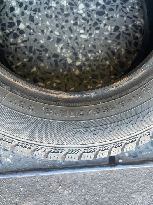 155/70r13 dębica opony zimowe 2 szt bieznik 6,5mm jak nowe 2017r