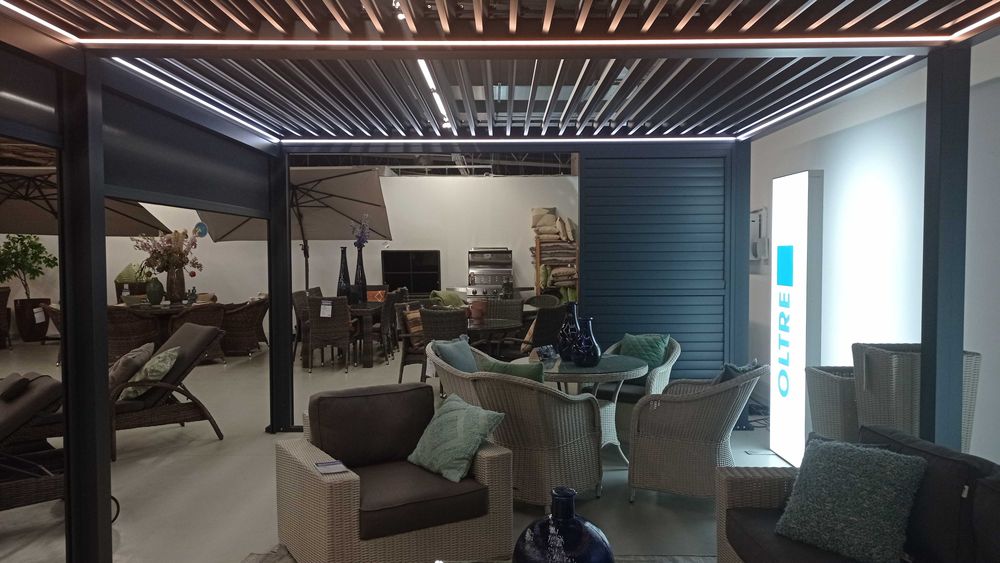 Elektryczna pergola tarasowa PRIME z oświetleniem LED 4x6m