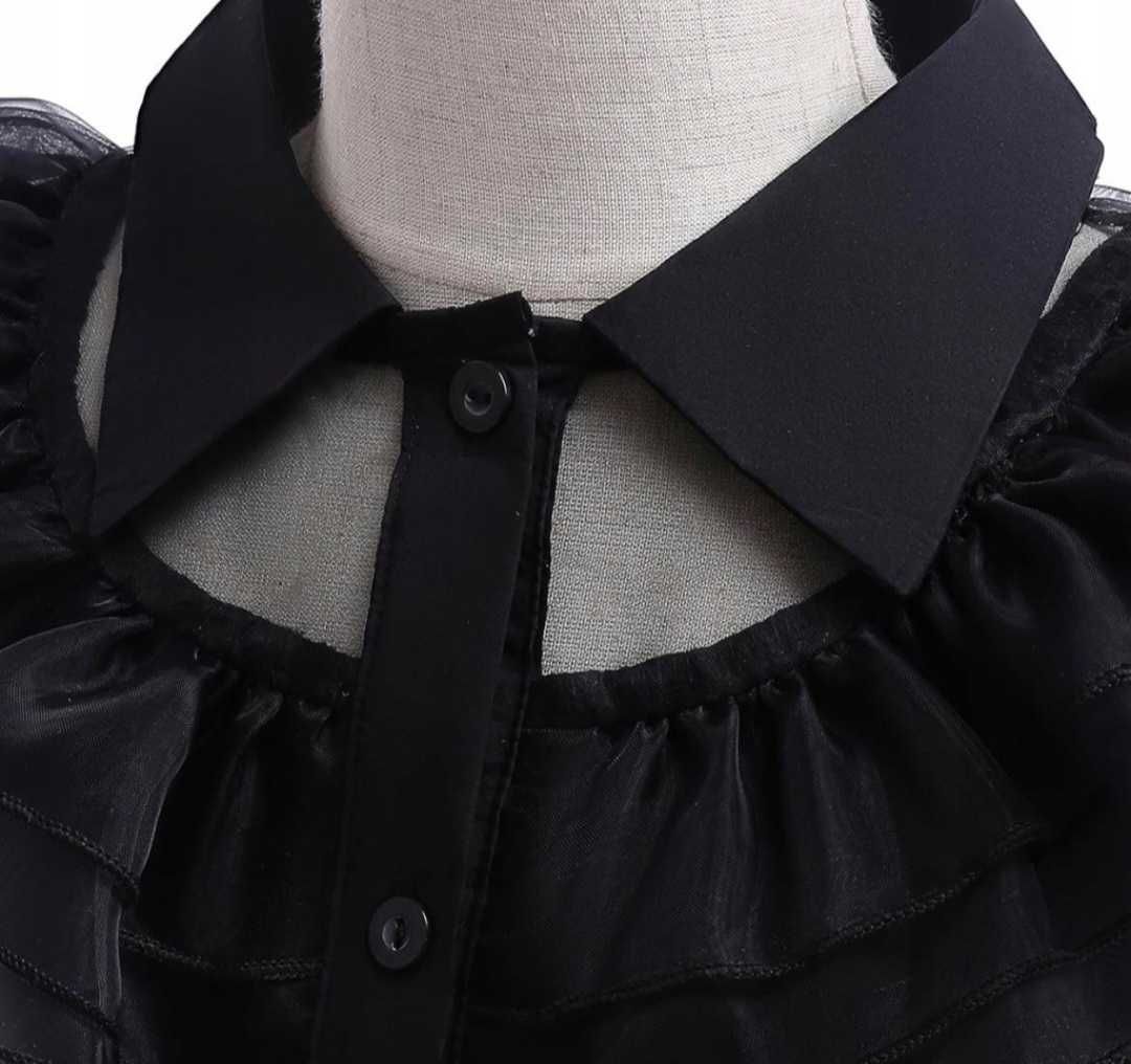 Nowy strój Wednesday Addams, r. 128/134 przebranie bal
