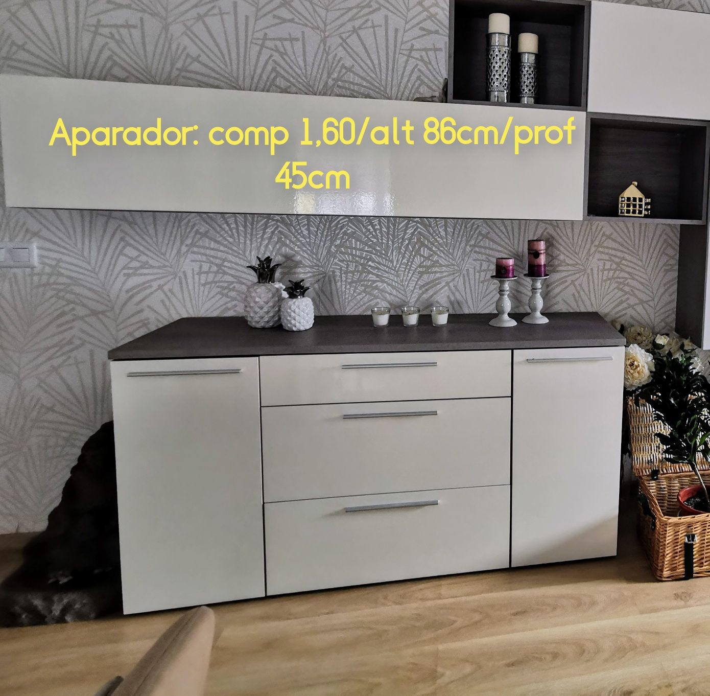 Conjunto sala branco + mesa jantar
