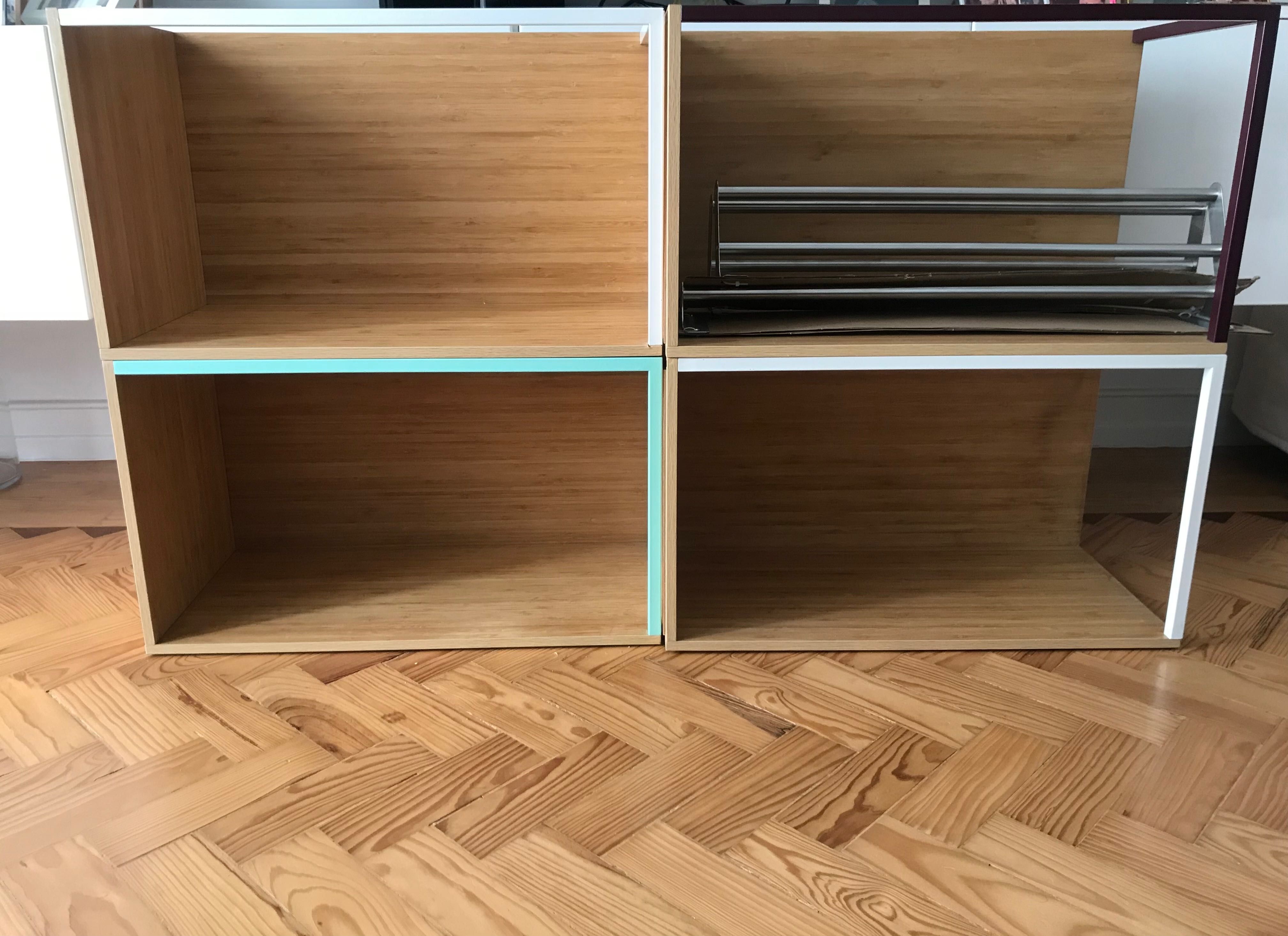 Estante modular madeira e metal