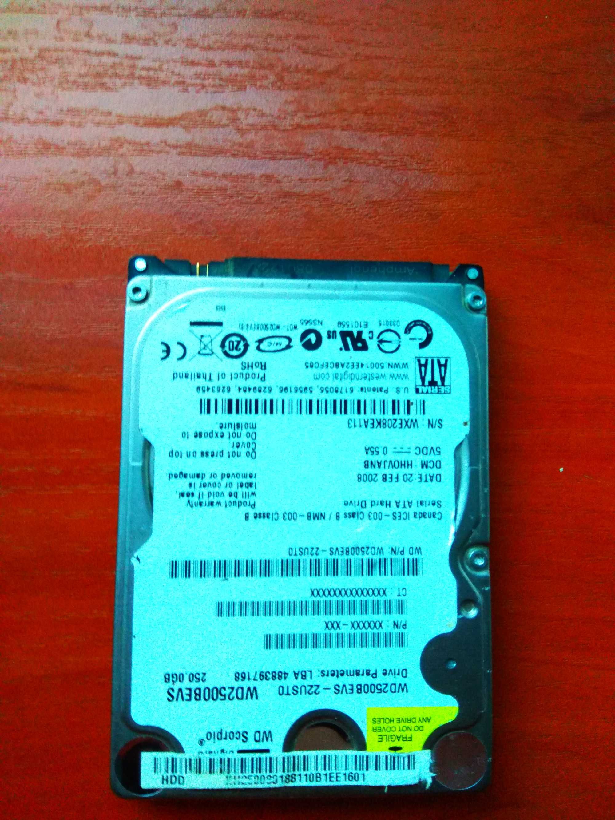 Жорсткий диск WD2500B EVS   WD Scorpio HDD