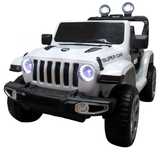DUŻY JEEP 938 BIAŁY 4x4 Auto na akumulator miękki fotel, 4x35W 126cm