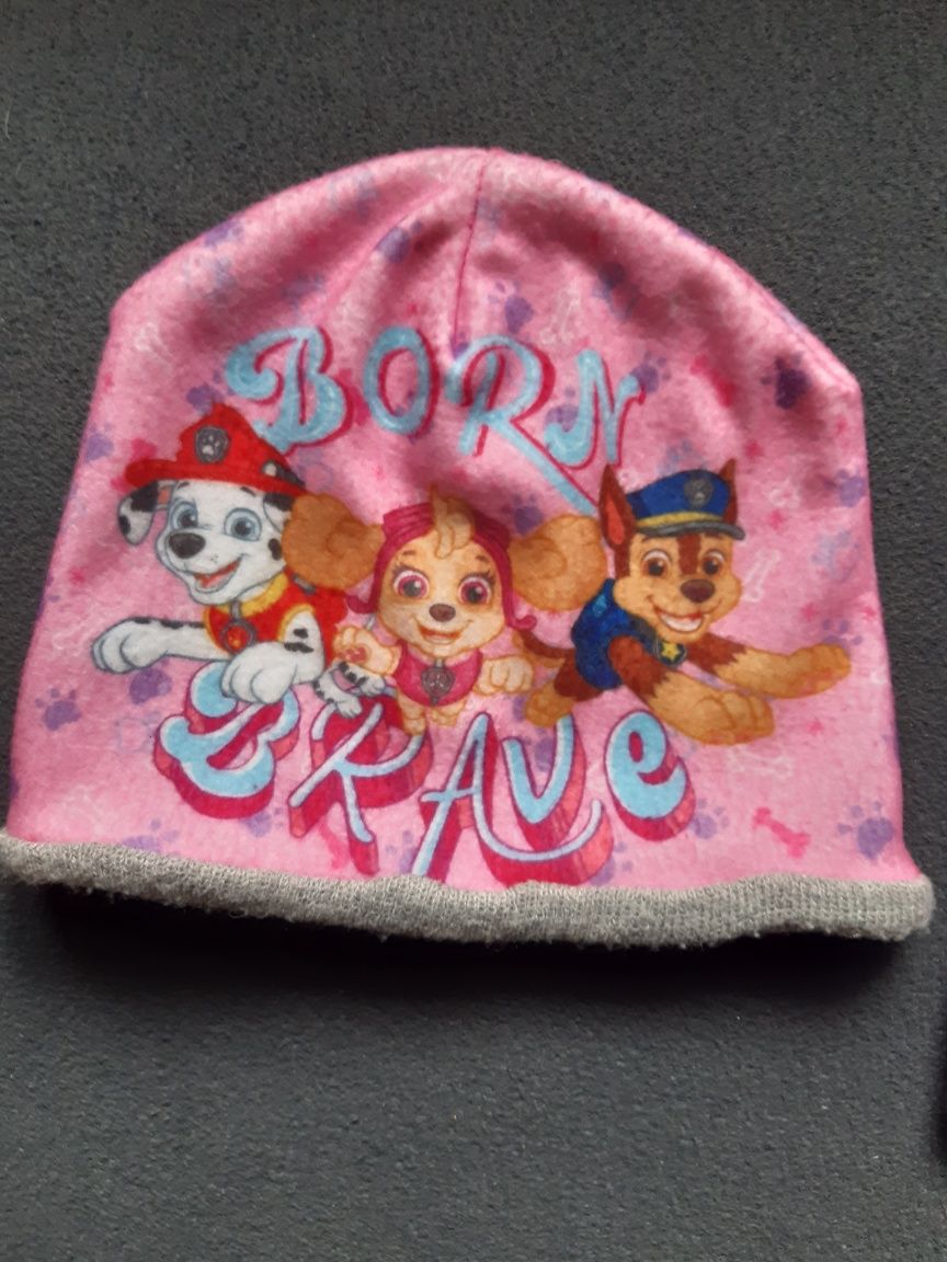 Zestaw 2 czapek dla dziewczynki,Myszka Minnie, Psi patrol , na 1- 3 la