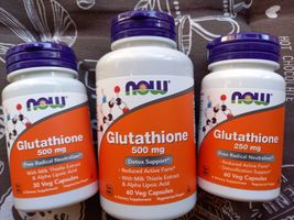 NOW Foods, глутатіон, глутатион glutathione 250 500 мг 30 60 капсул