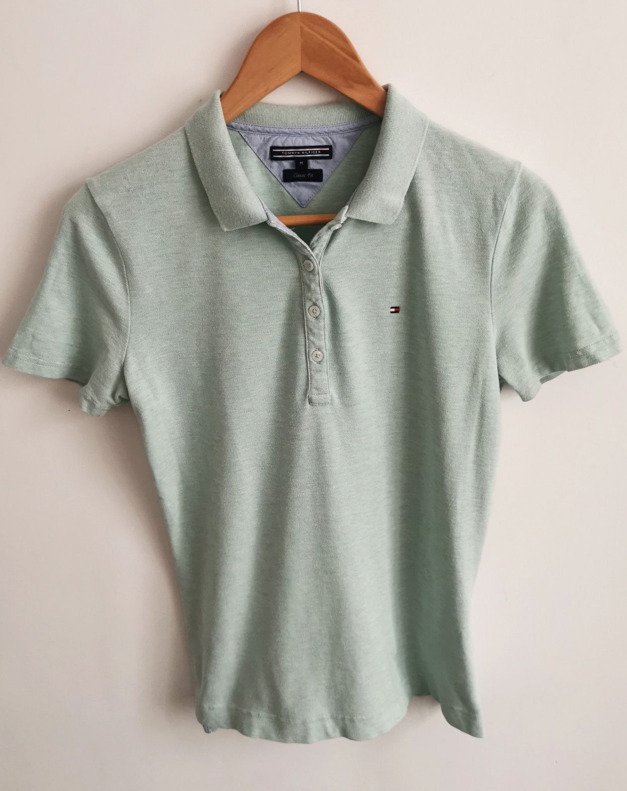 Tommy Hilfiger polo t-shirt koszulka krótki rękaw logowana damska M