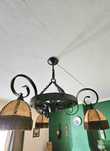 Candeeiro de teto antigo com roda suspensa - Antiguidade