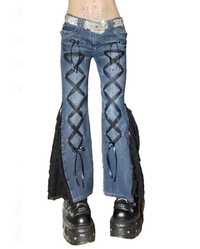 джинсы винтаж с бантиками y2k coquette / джинси вінтаж